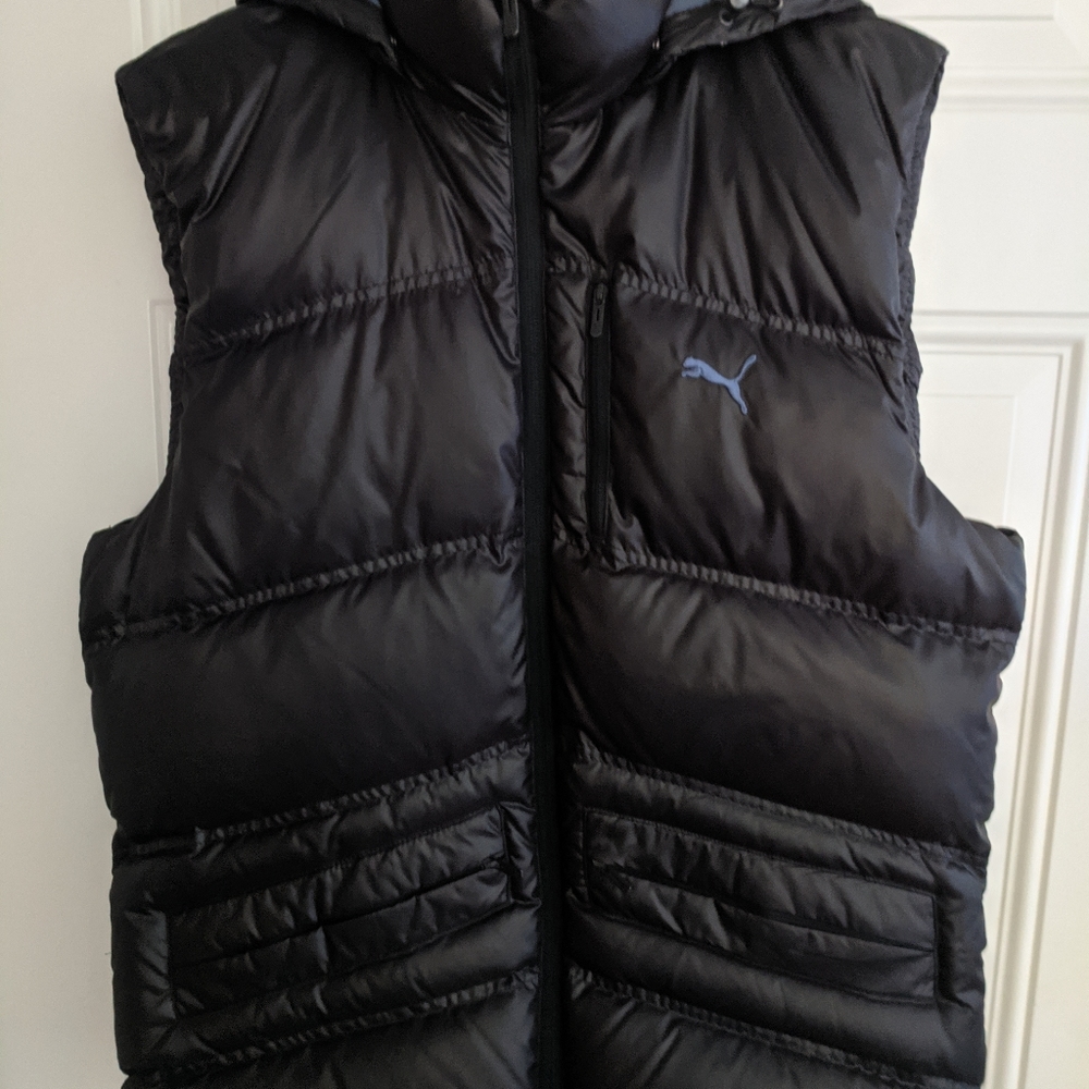 Puma men's puff down vest hooded